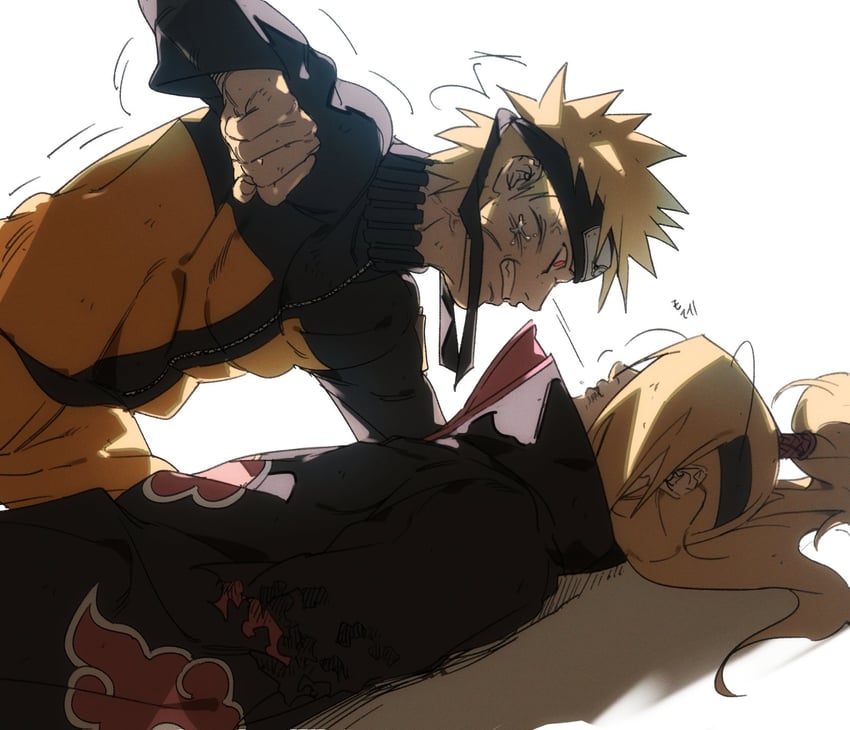 uzumaki naruto and deidara (naruto and 1 more) drawn by dong2taku