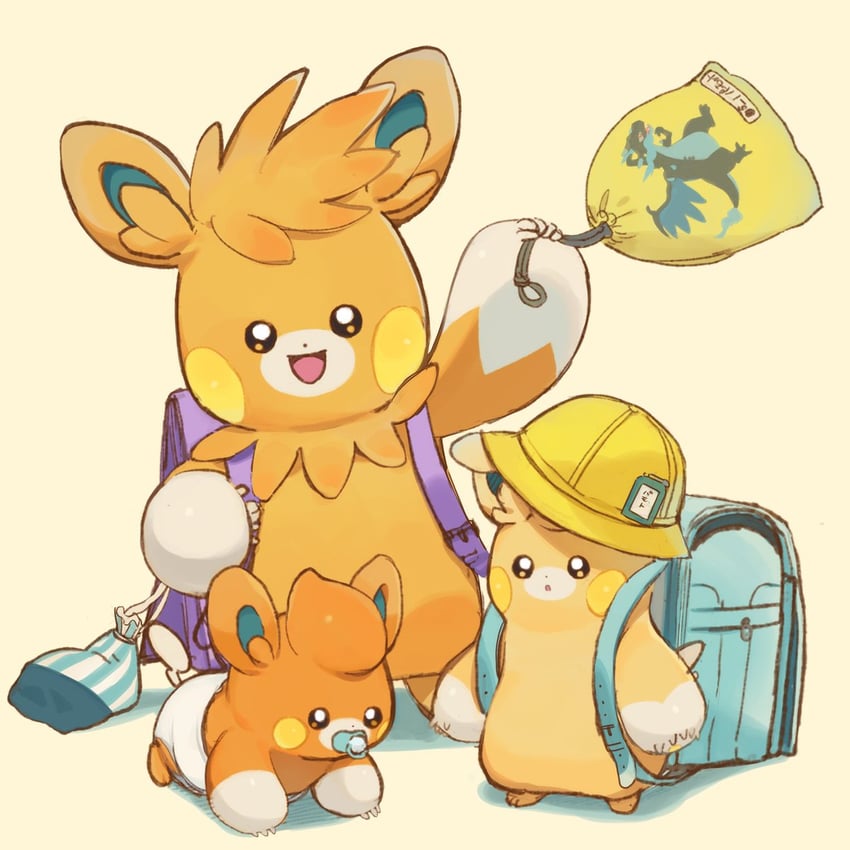 charizard, pawmi, pawmot, mega charizard x, and pawmo (pokemon) drawn by furukawa_raku