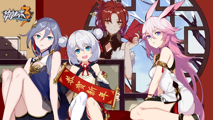 fu hua, theresa apocalypse, yae sakura, and murata himeko (honkai and 1 more)