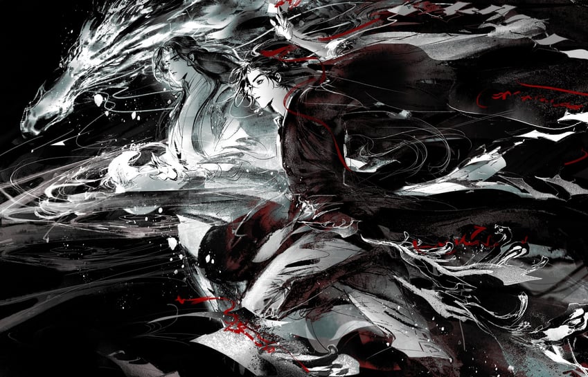 wei wuxian and lan wangji (modao zushi) drawn by kcllzas163