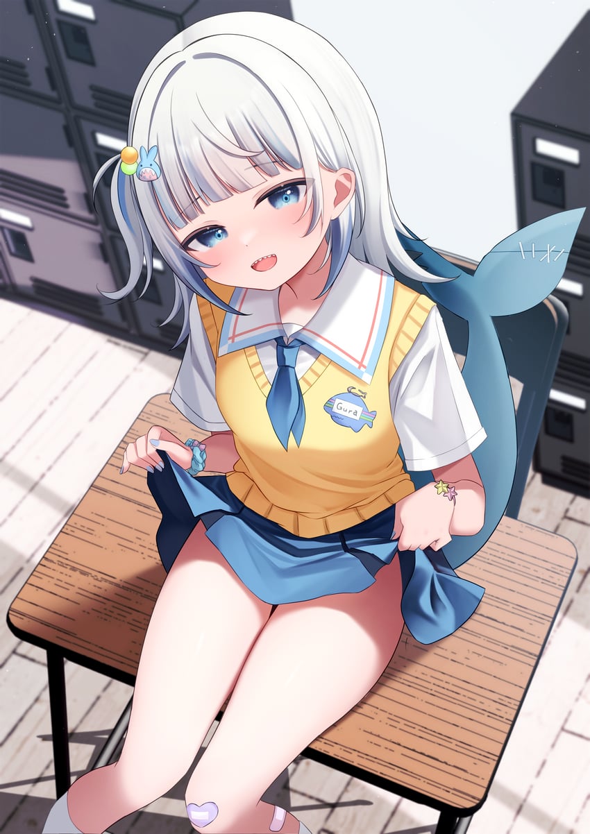 gawr gura (hololive and 1 more) drawn by nemunekoriru