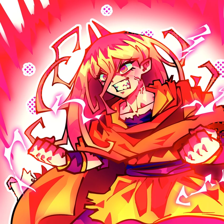 power and tenshinhan (chainsaw man and 2 more) drawn by alpharecdyt