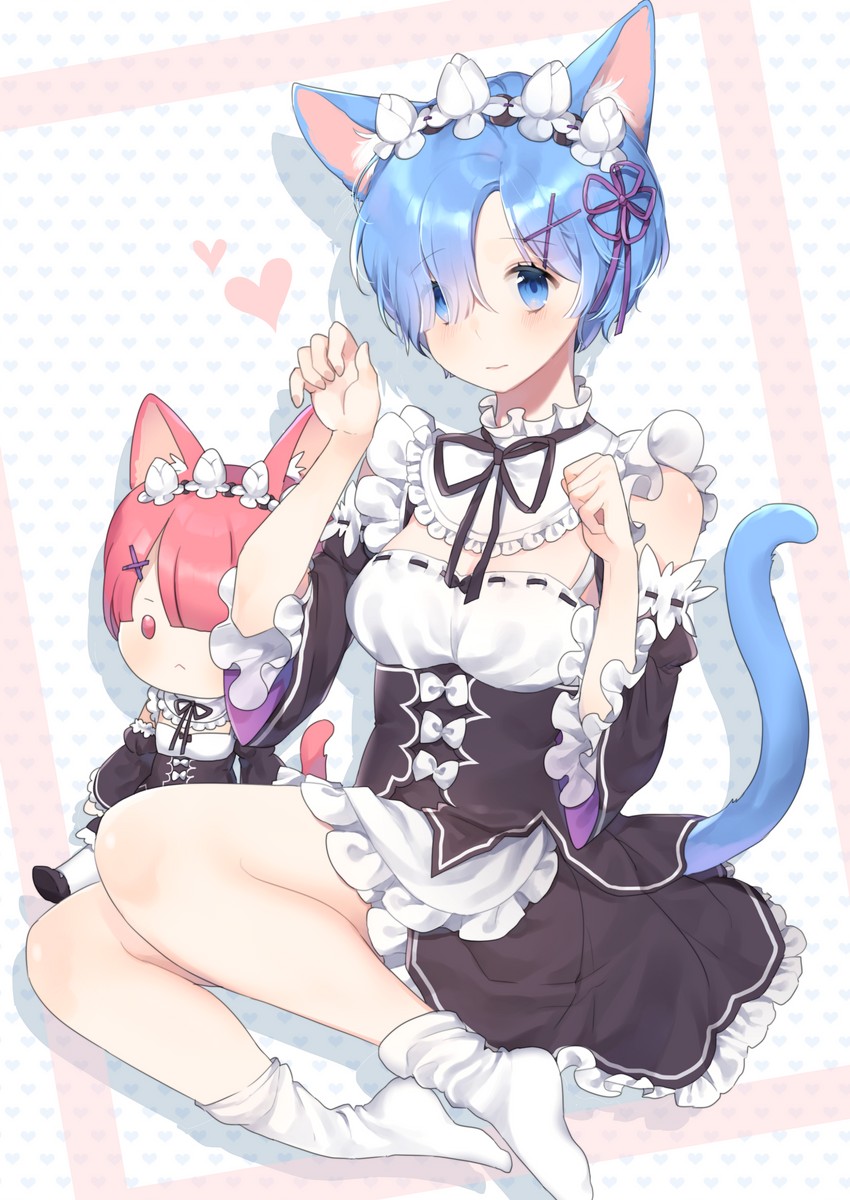 rem and ram (re:zero kara hajimeru isekai seikatsu) drawn by sika