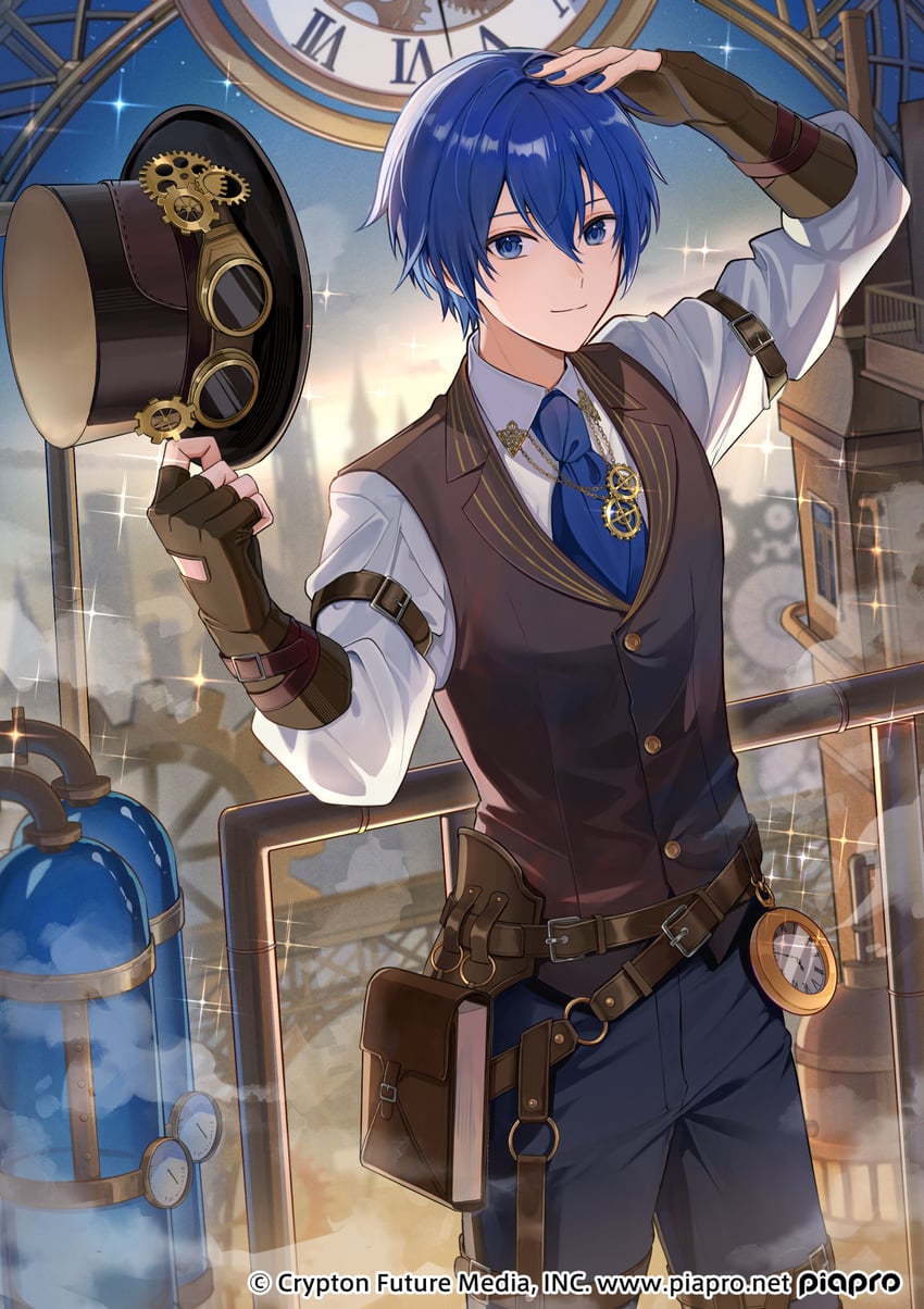 kaito (vocaloid and 1 more) drawn by miyanami_3
