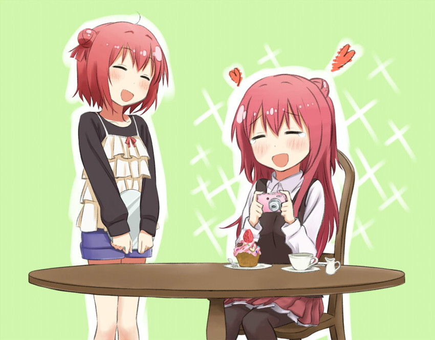 akaza akari and akaza akane (yuruyuri) drawn by shikou_sakugo_(qqap9gt9k)