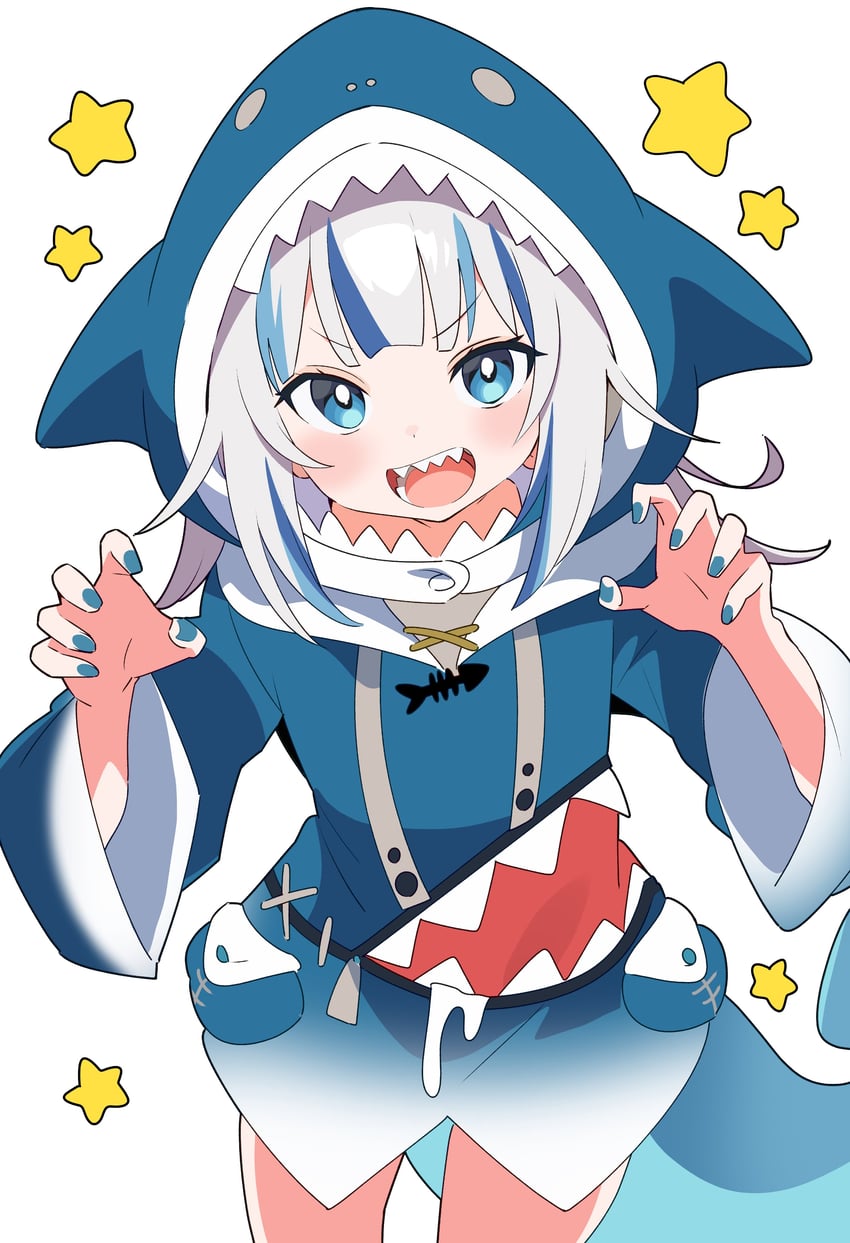 gawr gura (hololive and 1 more) drawn by hutaba_haru