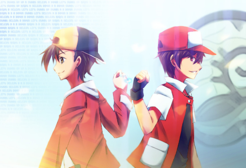 red and ethan (pokemon and 2 more) drawn by atashi_(wordsofsongs)