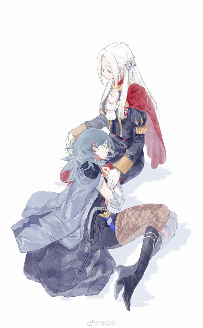 female byleth and edelgard von hresvelg (fire emblem and 1 more) drawn by rerain