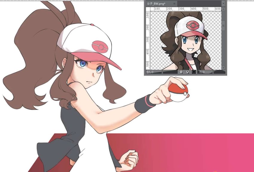 hilda (pokemon and 1 more) drawn by ayan_ip