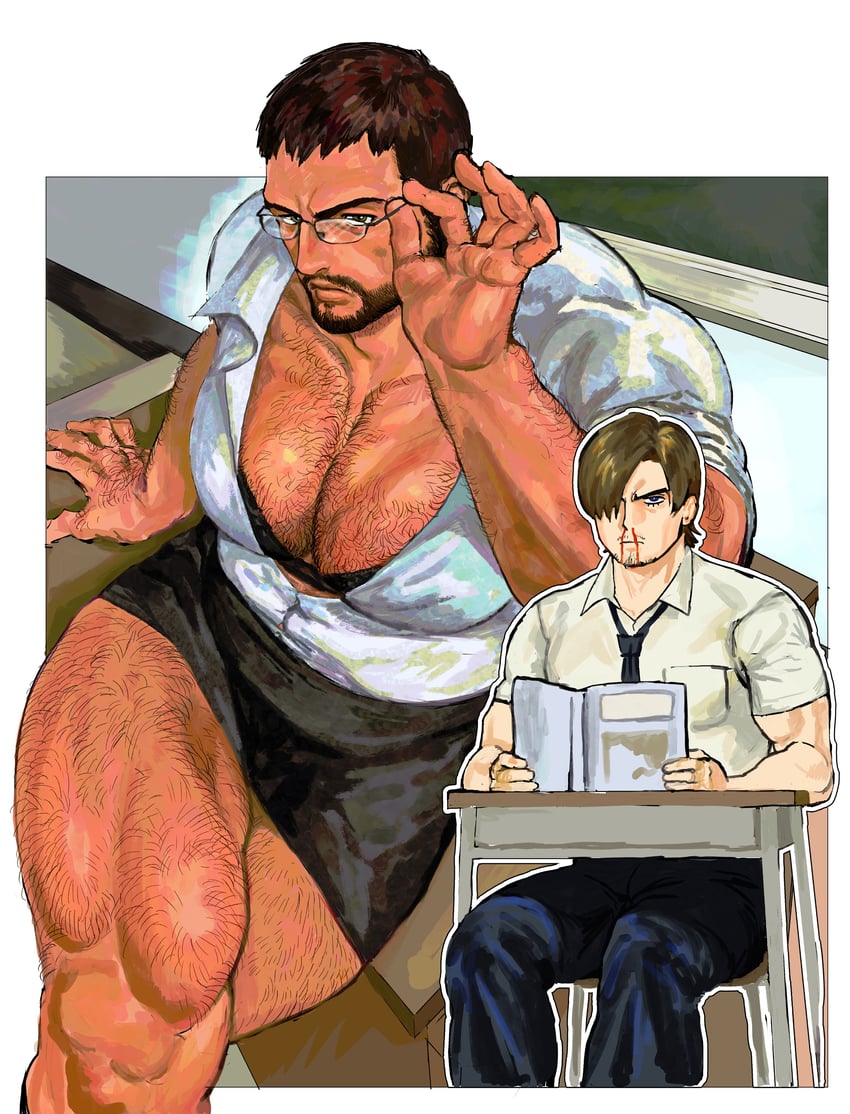 leon s. kennedy and chris redfield (resident evil and 1 more) drawn by 123456dyom