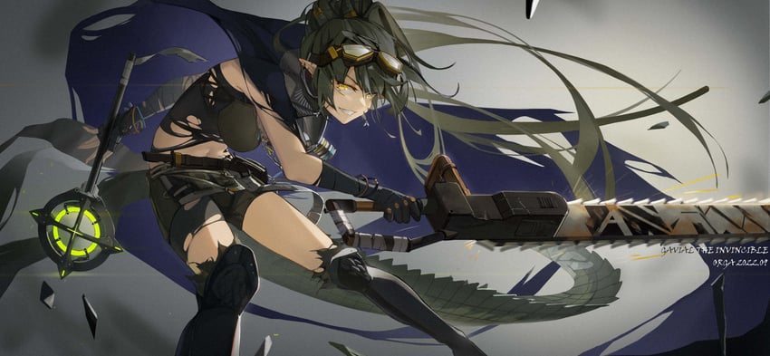 gavial and gavial the invincible (arknights) drawn by orga_(orgacl)
