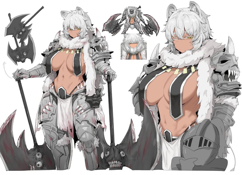 white lion leiden (black souls and 1 more) drawn by gurenola