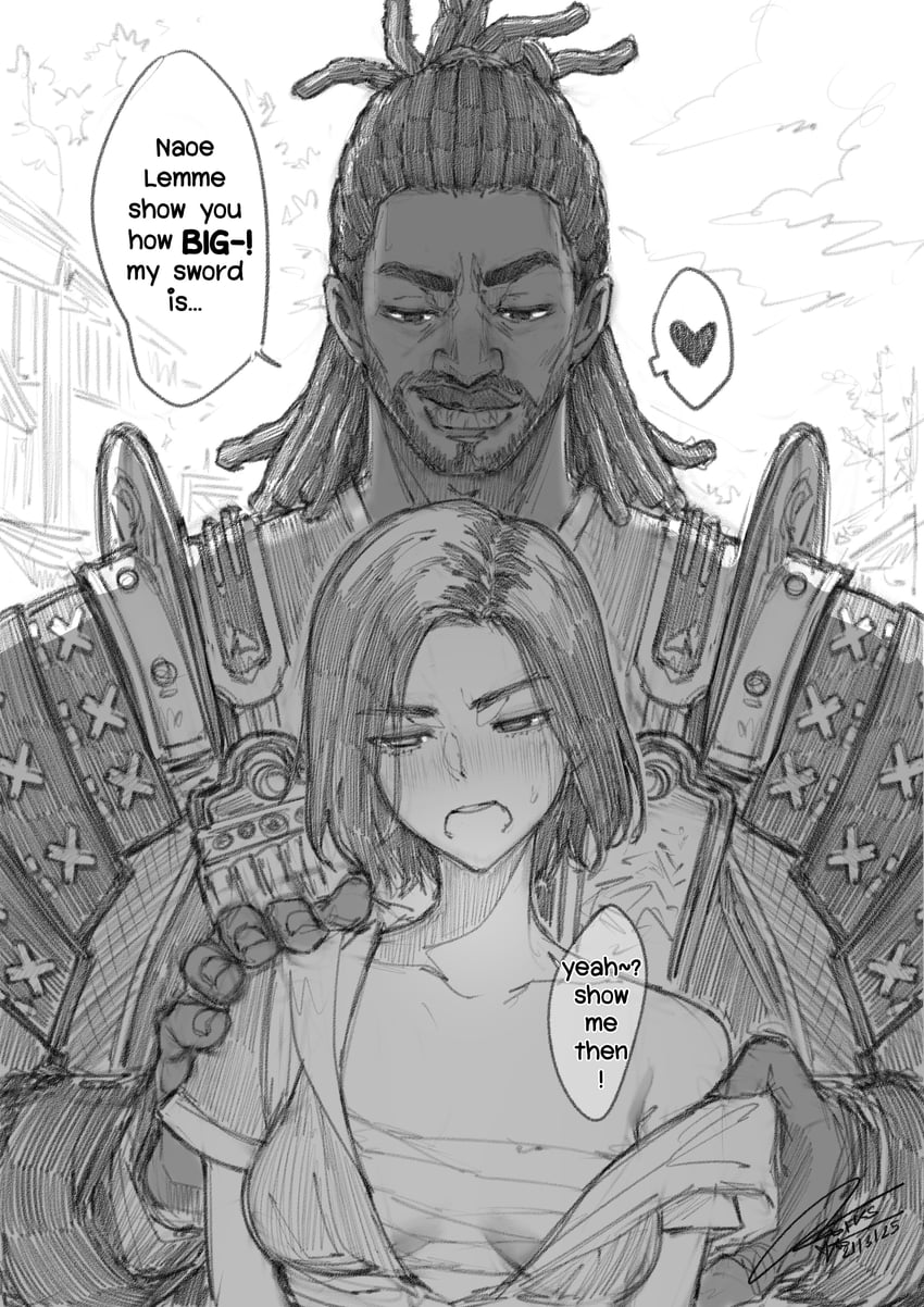 yasuke and fujibayashi naoe (assassin's creed and 1 more) drawn by fkscrashing