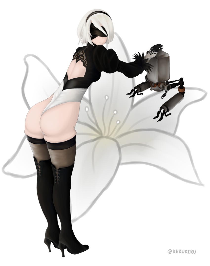 2b (nier and 1 more) drawn by kerukiru