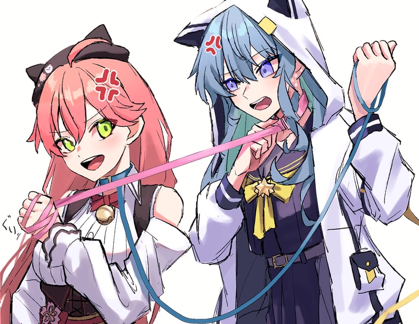 hoshimachi suisei and sakura miko (hololive) drawn by a-rufu