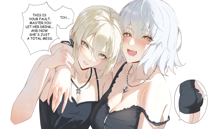 artoria pendragon, jeanne d'arc alter, and saber alter (fate and 1 more) drawn by rasipan
