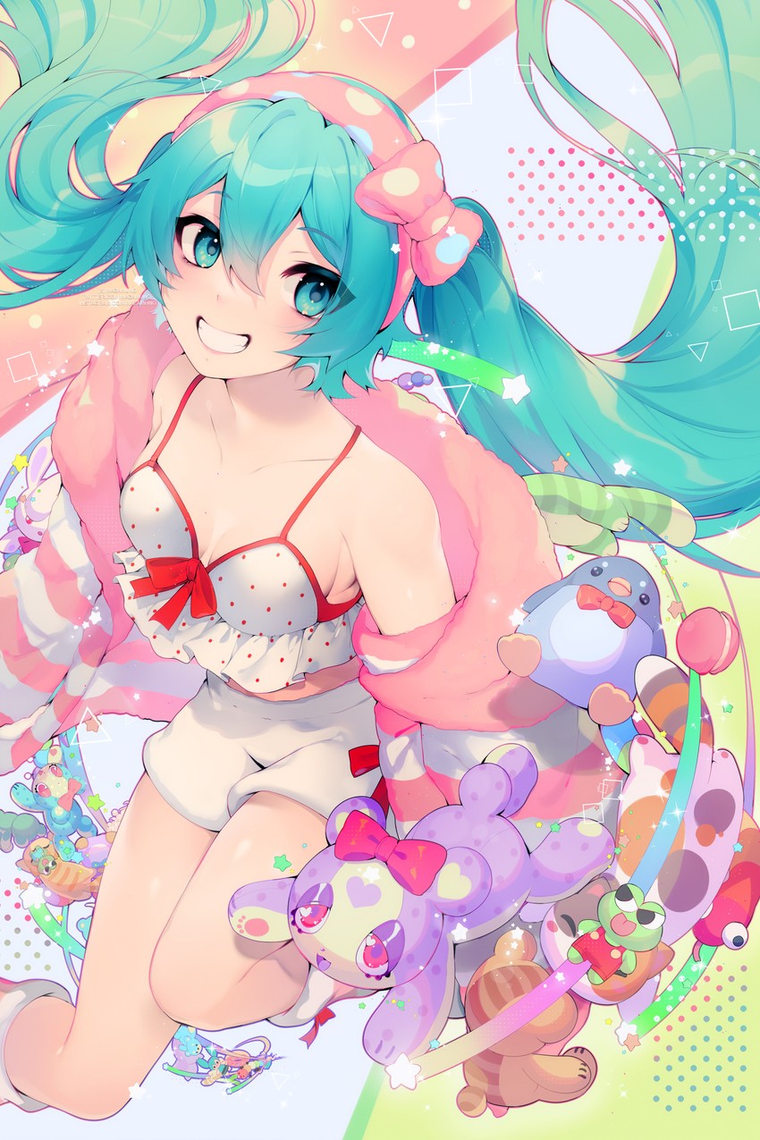 hatsune miku and hasunoue keroppi (vocaloid and 2 more) drawn by mazamuno