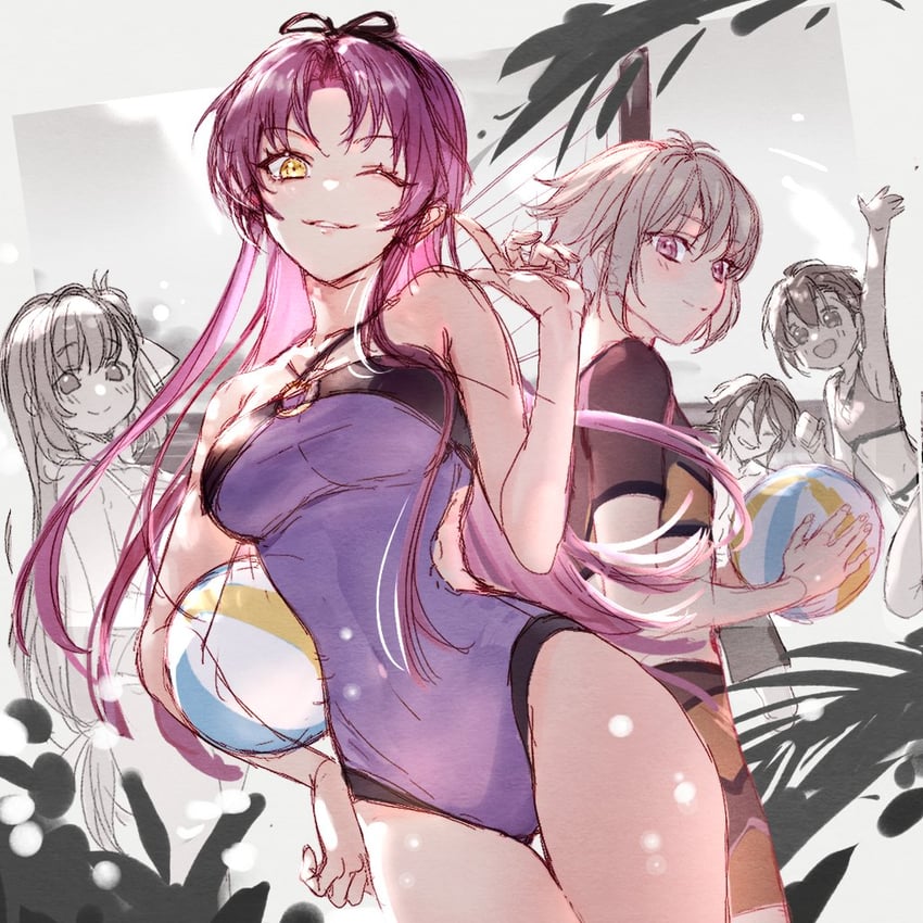 renne, agnes claudel, aaron wei, feri al-fayed, and quatre salision (eiyuu densetsu and 2 more) drawn by achan_(blue_semi)