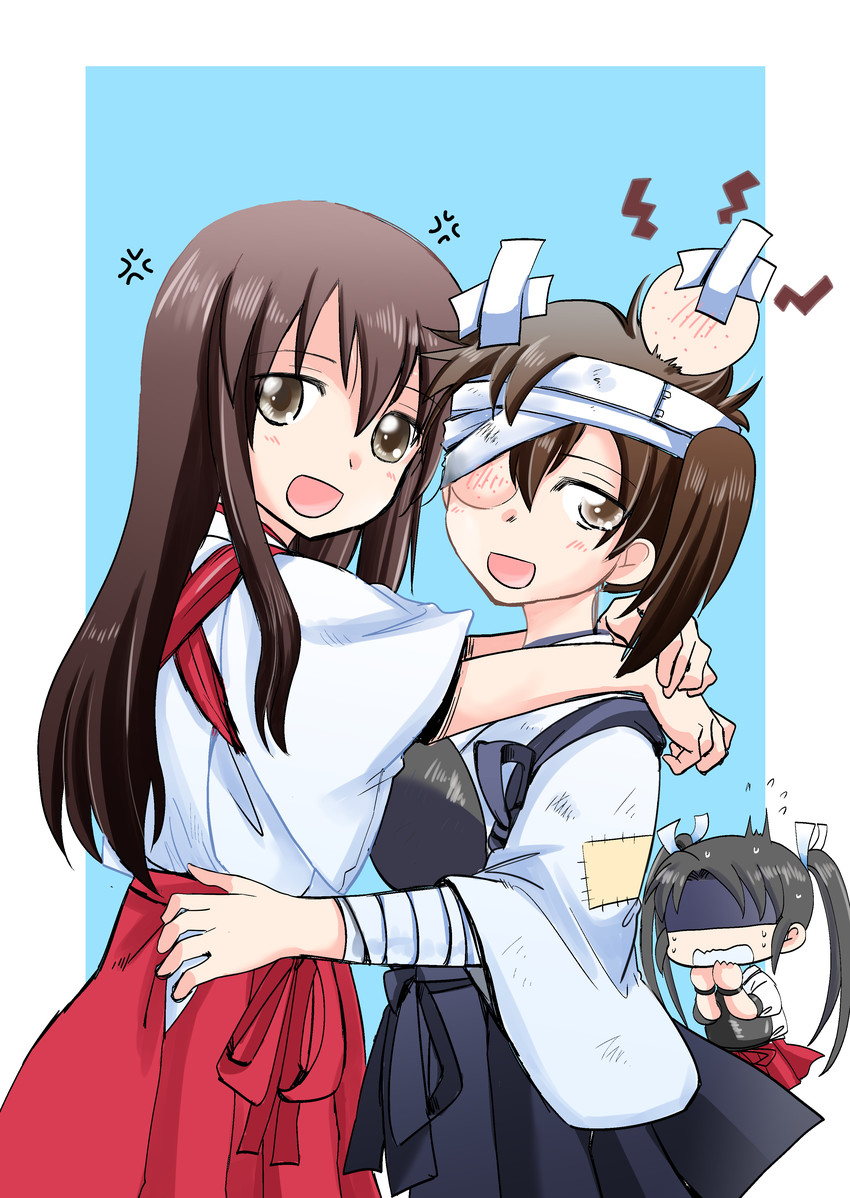 kaga, akagi, and zuikaku (kantai collection) drawn by sanpachishiki_(gyokusai-jima)