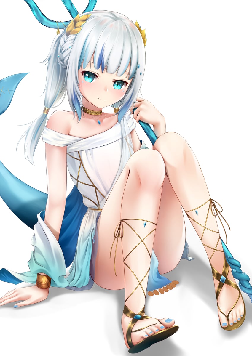 gawr gura (hololive and 1 more) drawn by c.u.wa