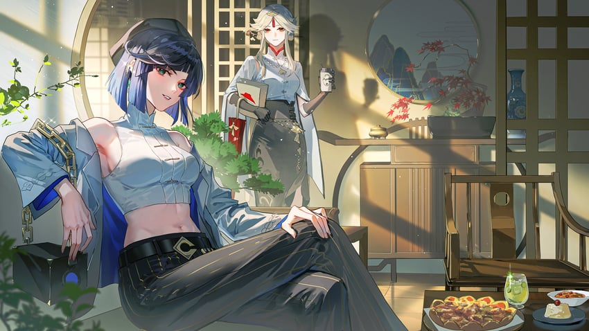 yelan and ningguang (genshin impact and 1 more) drawn by guaisanmu