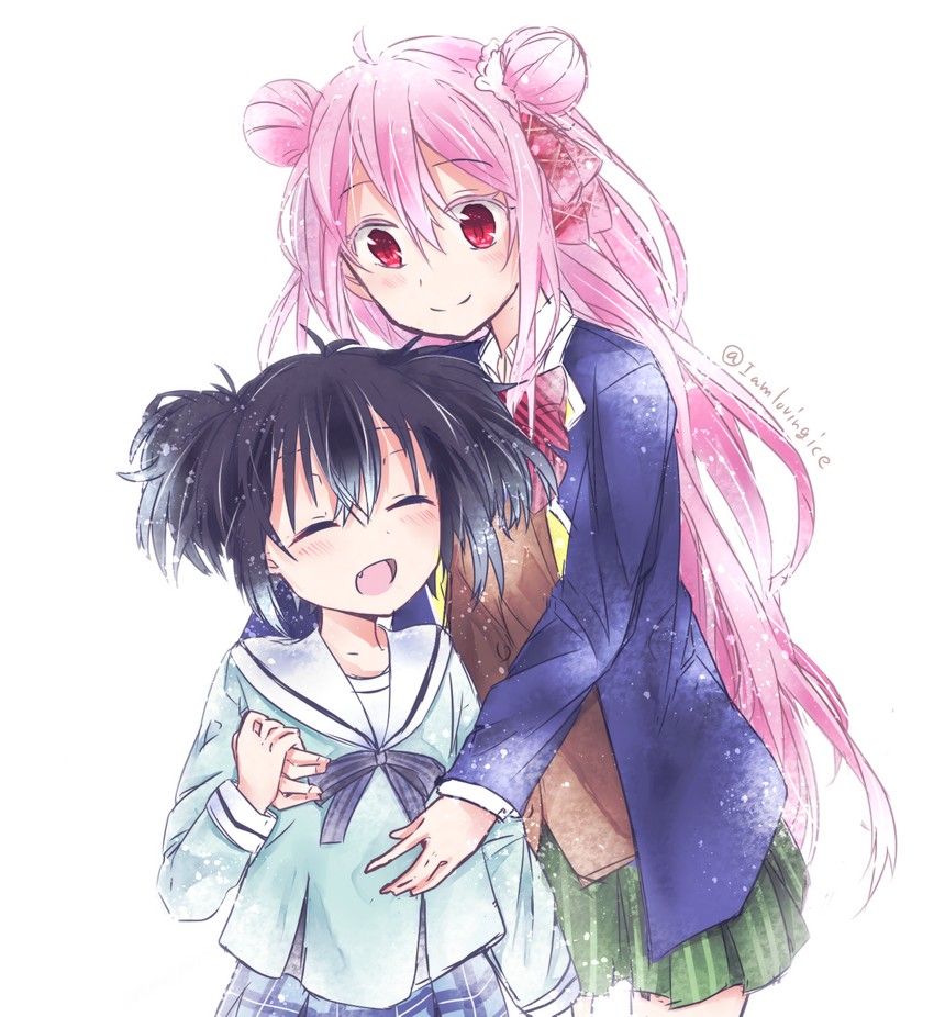 matsuzaka satou and koube shio (happy sugar life) drawn by iamlovingice