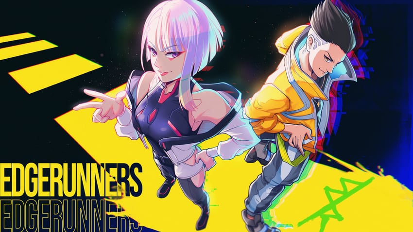 lucy and david martinez (cyberpunk and 1 more) drawn by blueriest