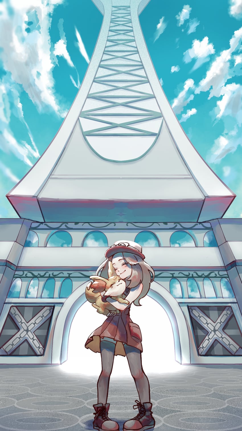 serena and fennekin (pokemon and 1 more) drawn by shi_azarashi
