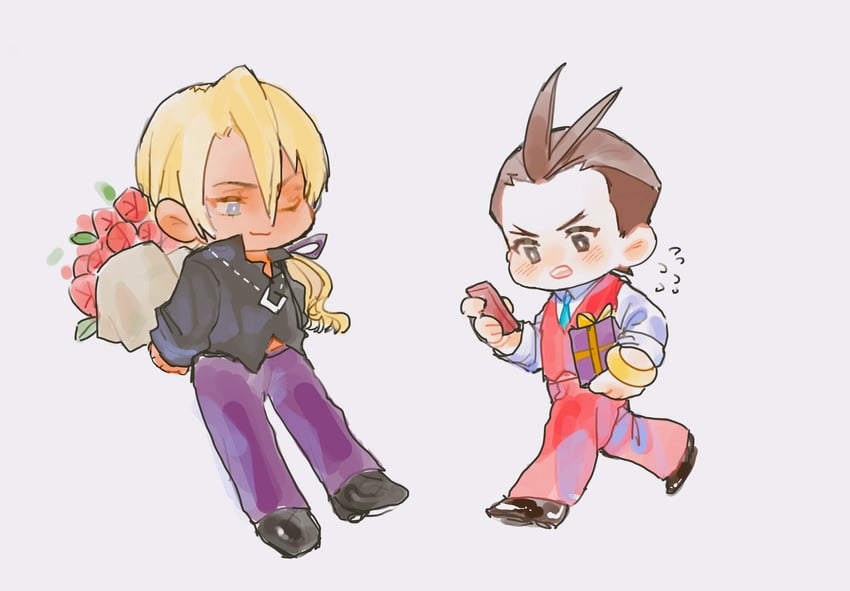 apollo justice and klavier gavin (ace attorney) drawn by shiki_(south4pole)