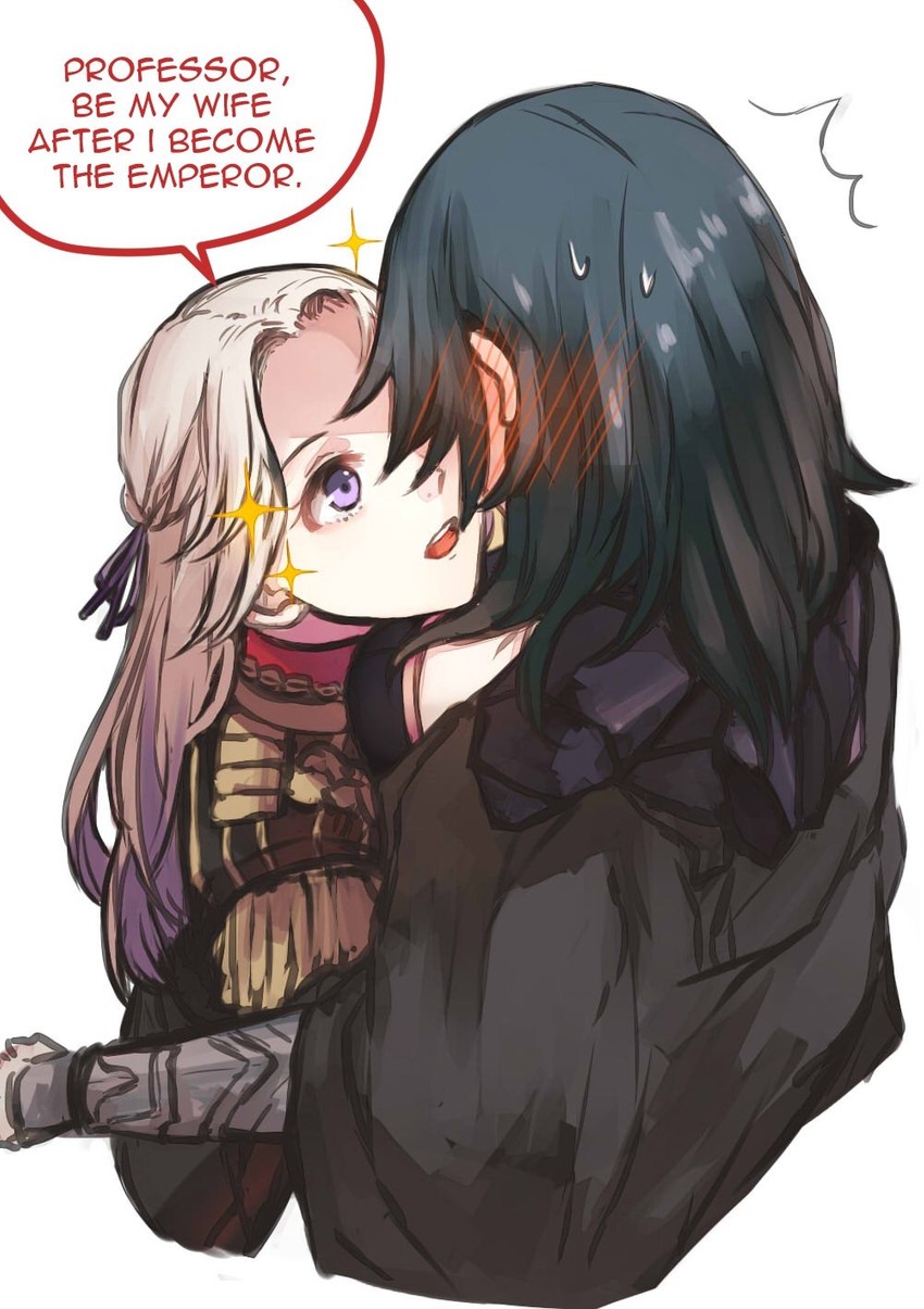 female byleth and edelgard von hresvelg (fire emblem and 1 more) drawn by hinagi_(fox_priest)