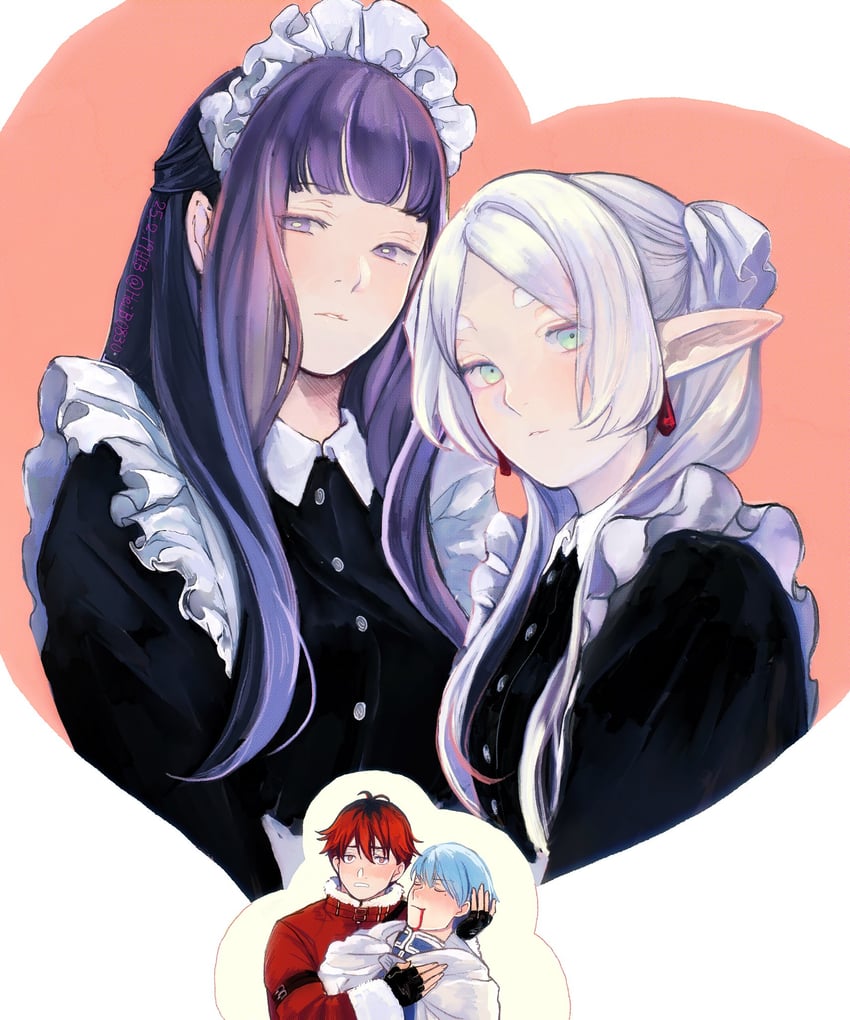 frieren, fern, stark, and himmel (sousou no frieren) drawn by hei_b0810