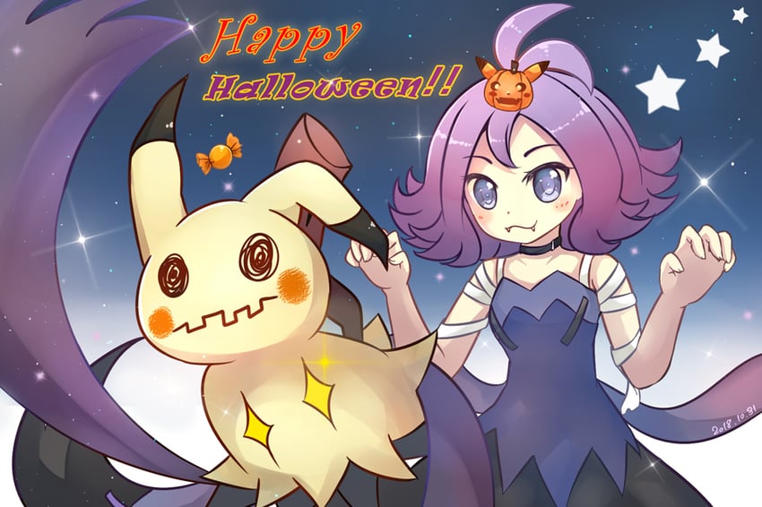pikachu, mimikyu, and acerola (pokemon and 1 more) drawn by edwin_siao