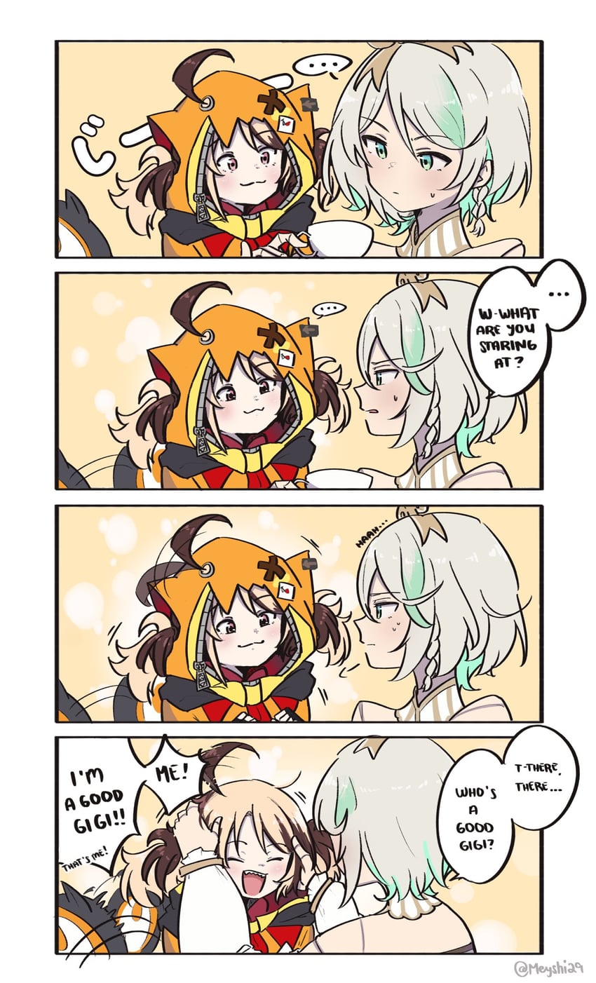 gigi murin and cecilia immergreen (hololive and 1 more) drawn by meyshi