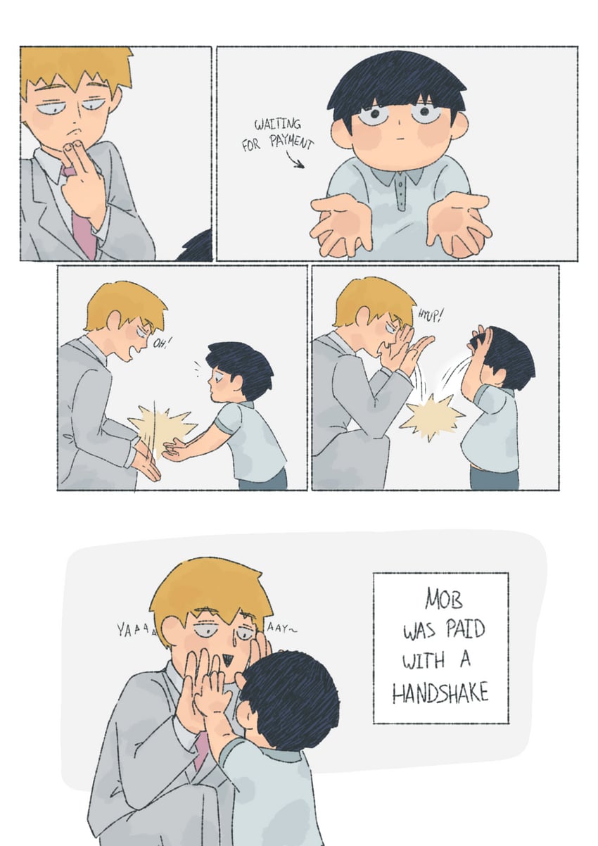 kageyama shigeo and reigen arataka (mob psycho 100) drawn by cutystuffy