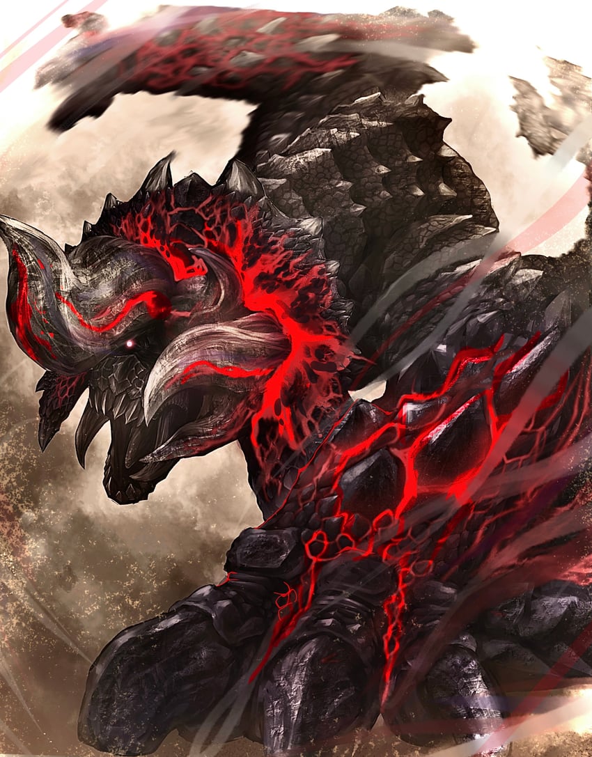 diablos and bloodbath diablos (monster hunter and 1 more) drawn by nutuki