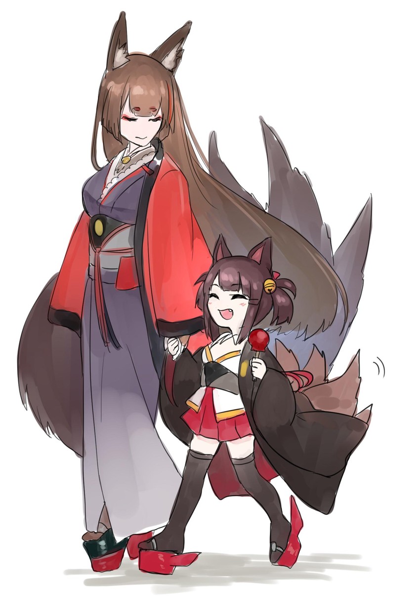 amagi and akagi-chan (azur lane) drawn by zrz_zzz