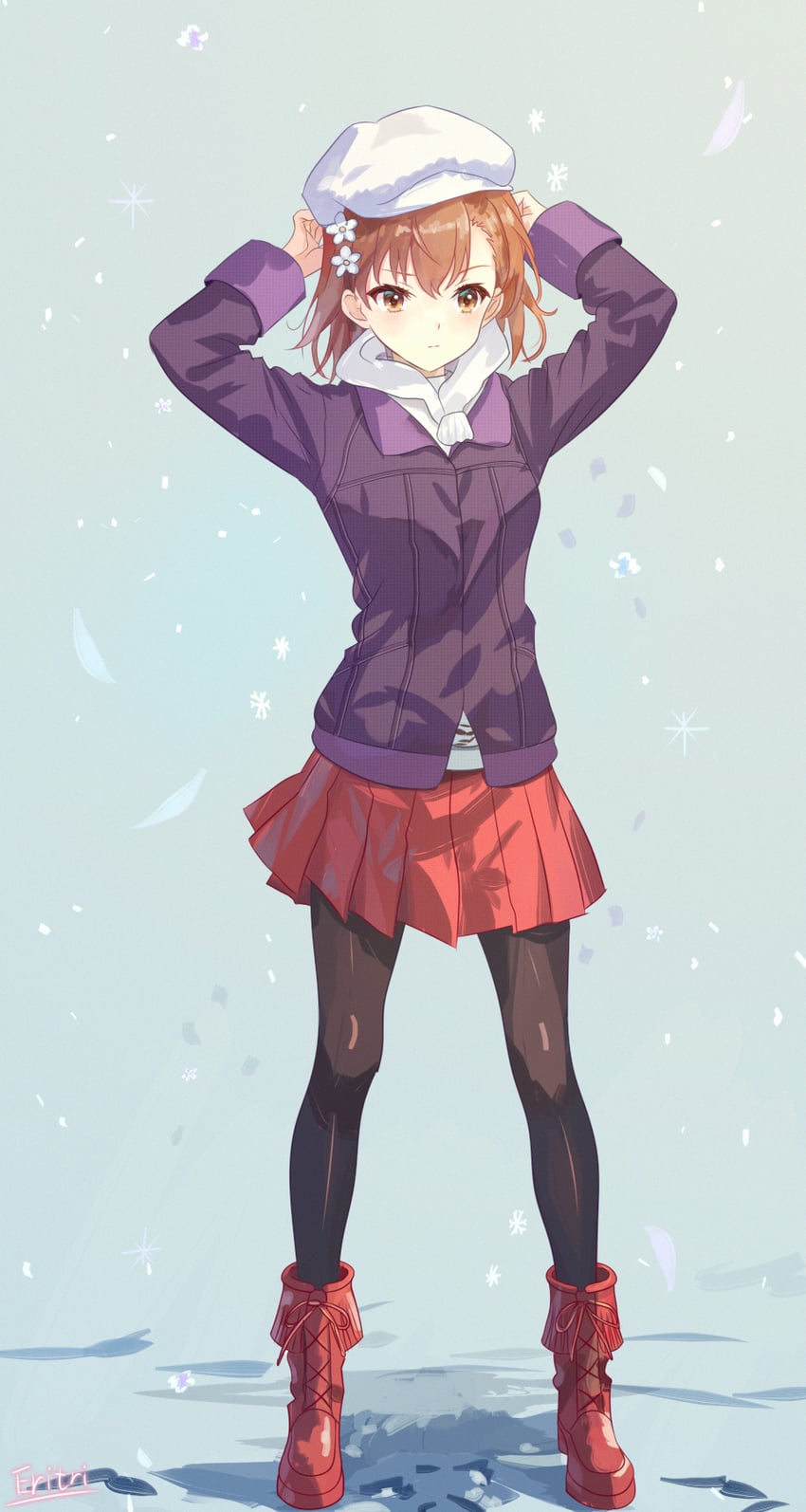 misaka mikoto (toaru majutsu no index and 1 more) drawn by eritri