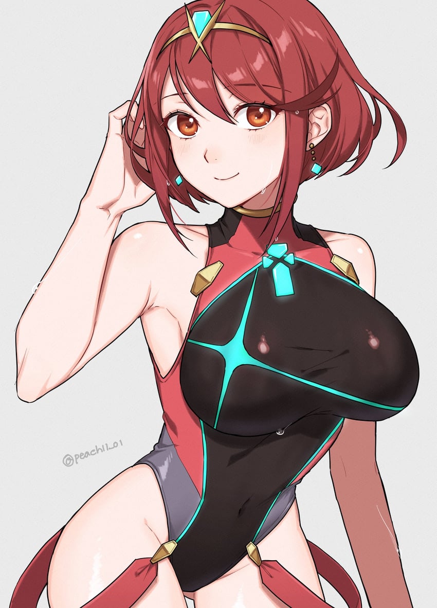 pyra (xenoblade chronicles and 1 more) drawn by shamu_(peach11_01)