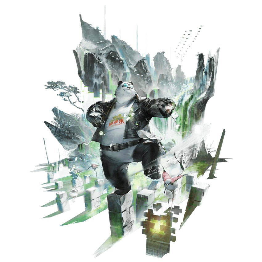 da pan (arknights and 1 more) drawn by liduke