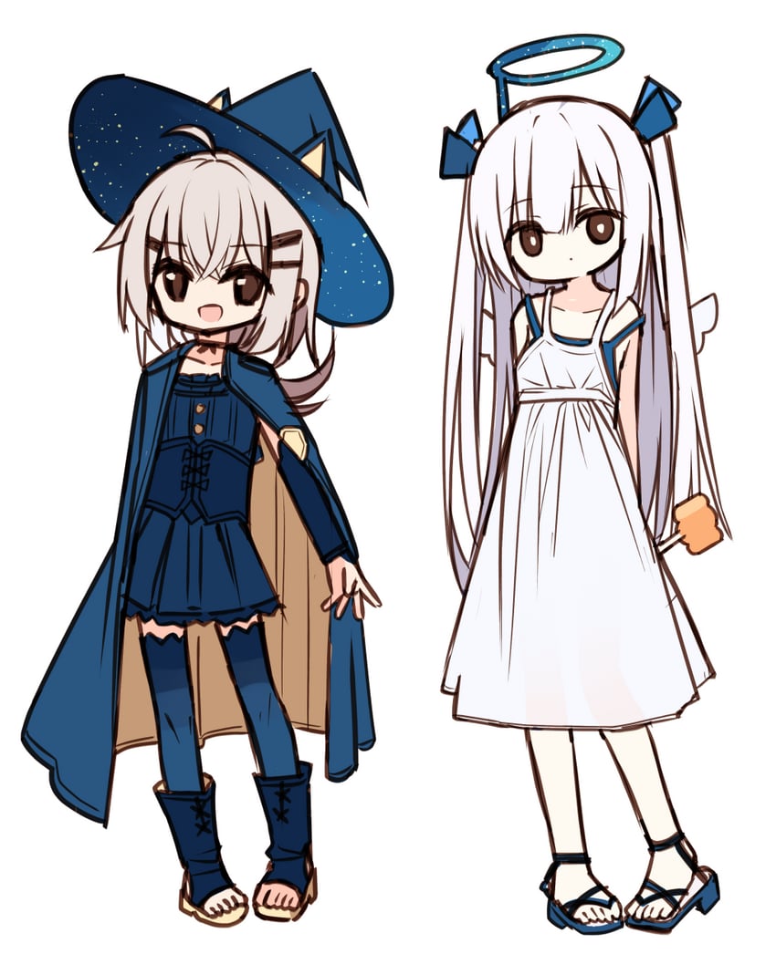 red girl and ciela (original) drawn by yuuhagi_(amaretto-no-natsu)