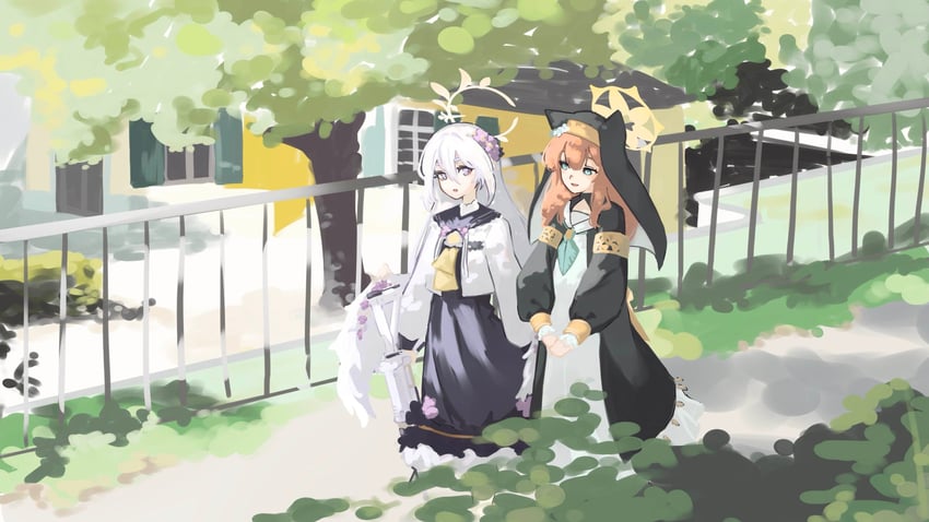 mari and azusa (blue archive) drawn by sodium_chloride