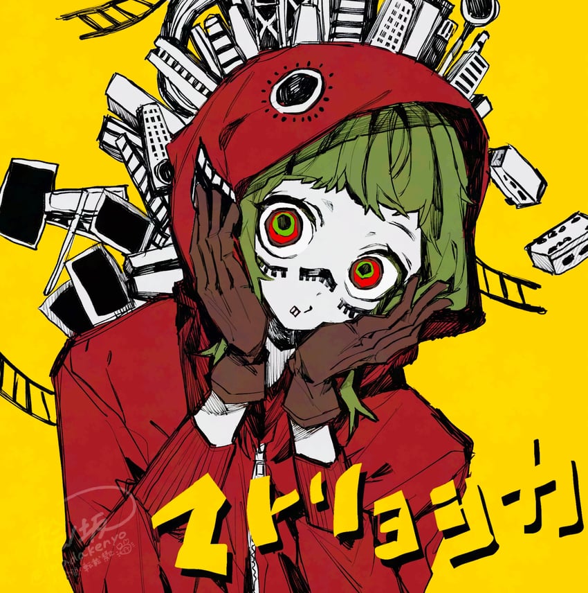 gumi (vocaloid and 1 more) drawn by hinoki_(yesfish1117)