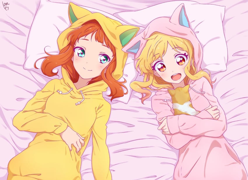nijino yume and saotome ako (aikatsu! and 1 more) drawn by kumahubuki