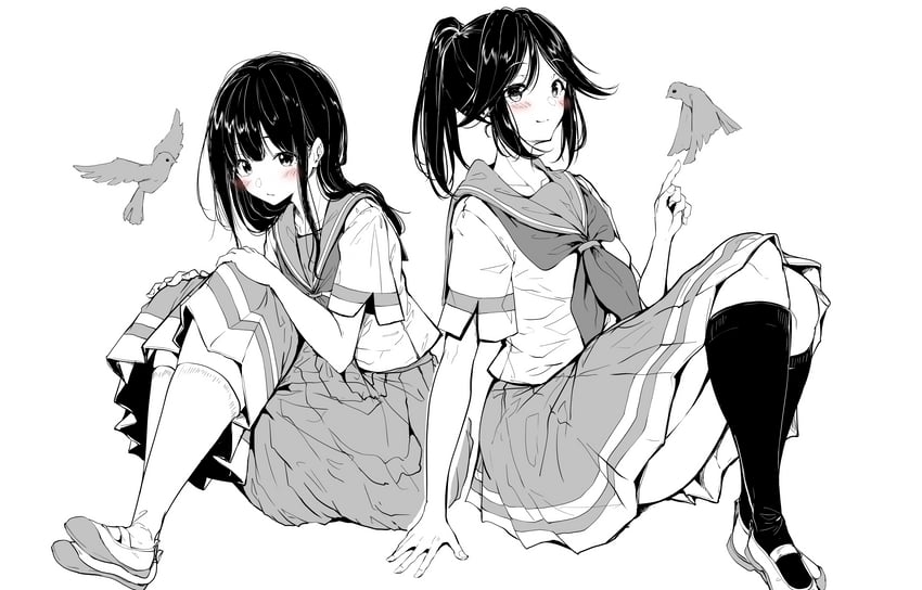 yoroizuka mizore and kasaki nozomi (hibike! euphonium and 1 more) drawn by mokufuu