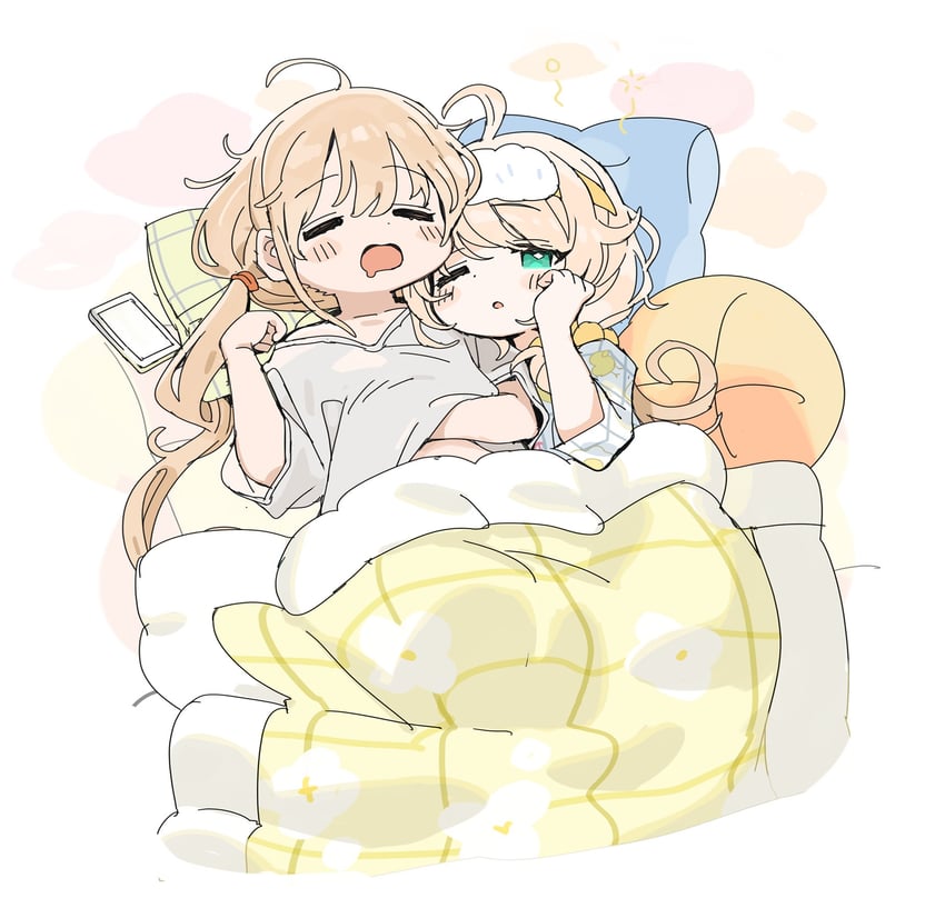 futaba anzu and yusa kozue (idolmaster and 1 more) drawn by spawnfoxy