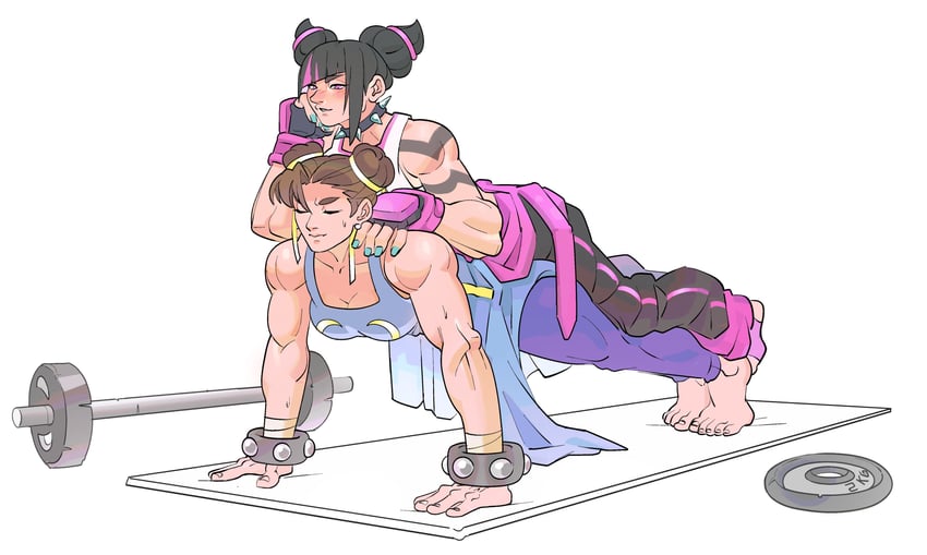 chun-li and han juri (street fighter and 1 more) drawn by lais_leite