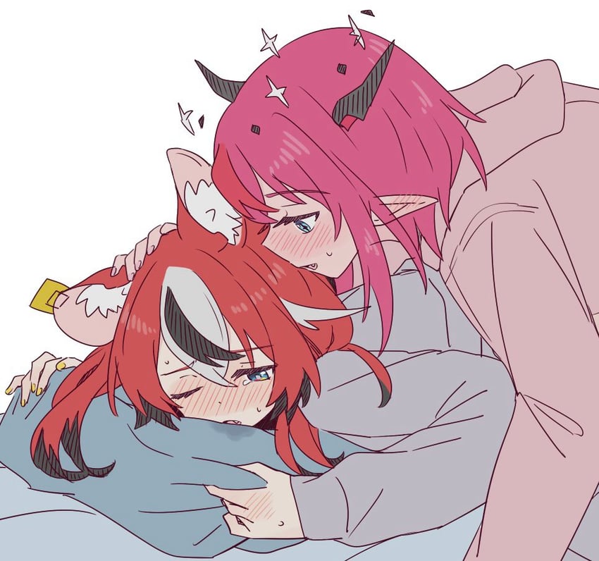 hakos baelz and irys (hololive and 1 more) drawn by ramphastostella
