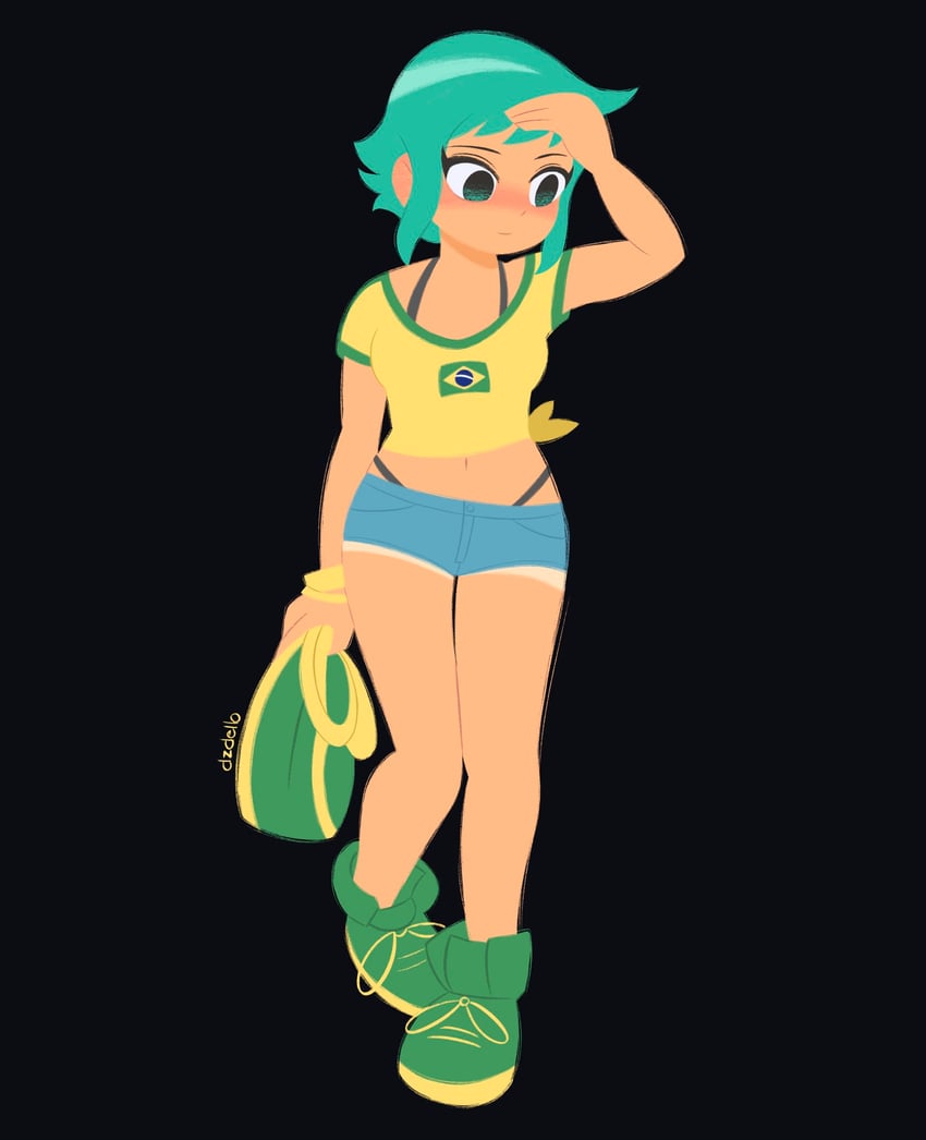 hatsune miku, brazilian miku, and ramona flowers (vocaloid and 2 more) drawn by dzdello