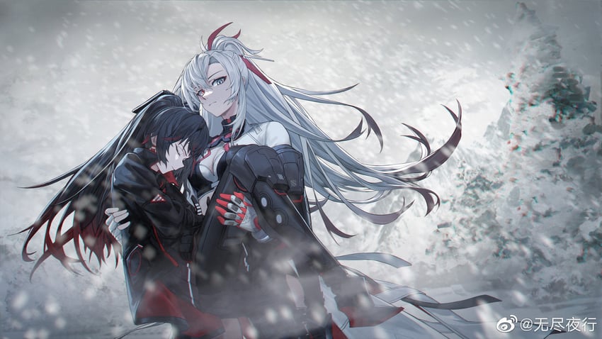 lucia, alpha, lucia: plume, and alpha: crimson weave (punishing: gray raven) drawn by wu_lun_wujin