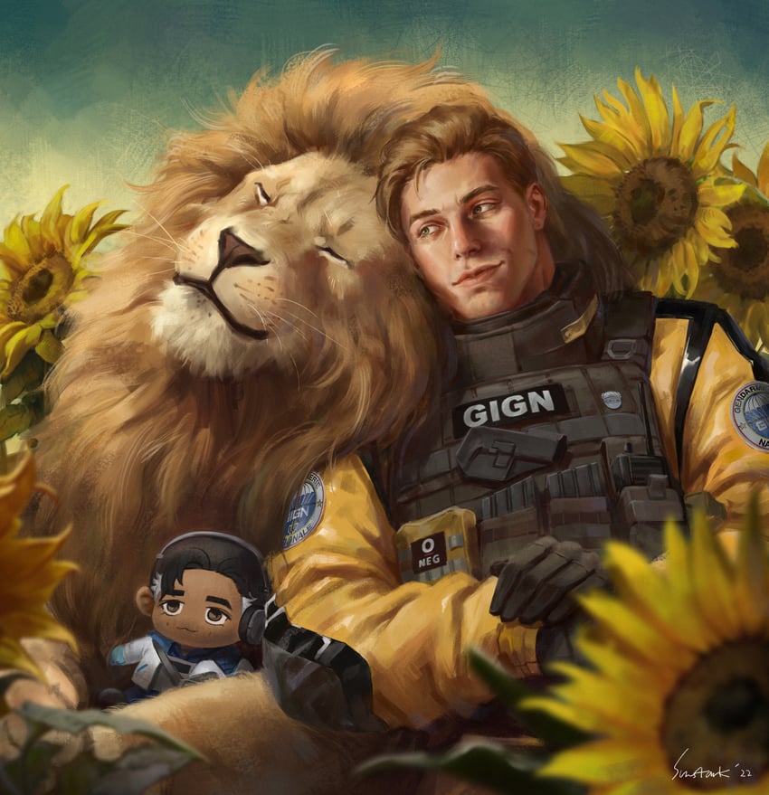 doc and lion (rainbow six siege) drawn by sun_stark